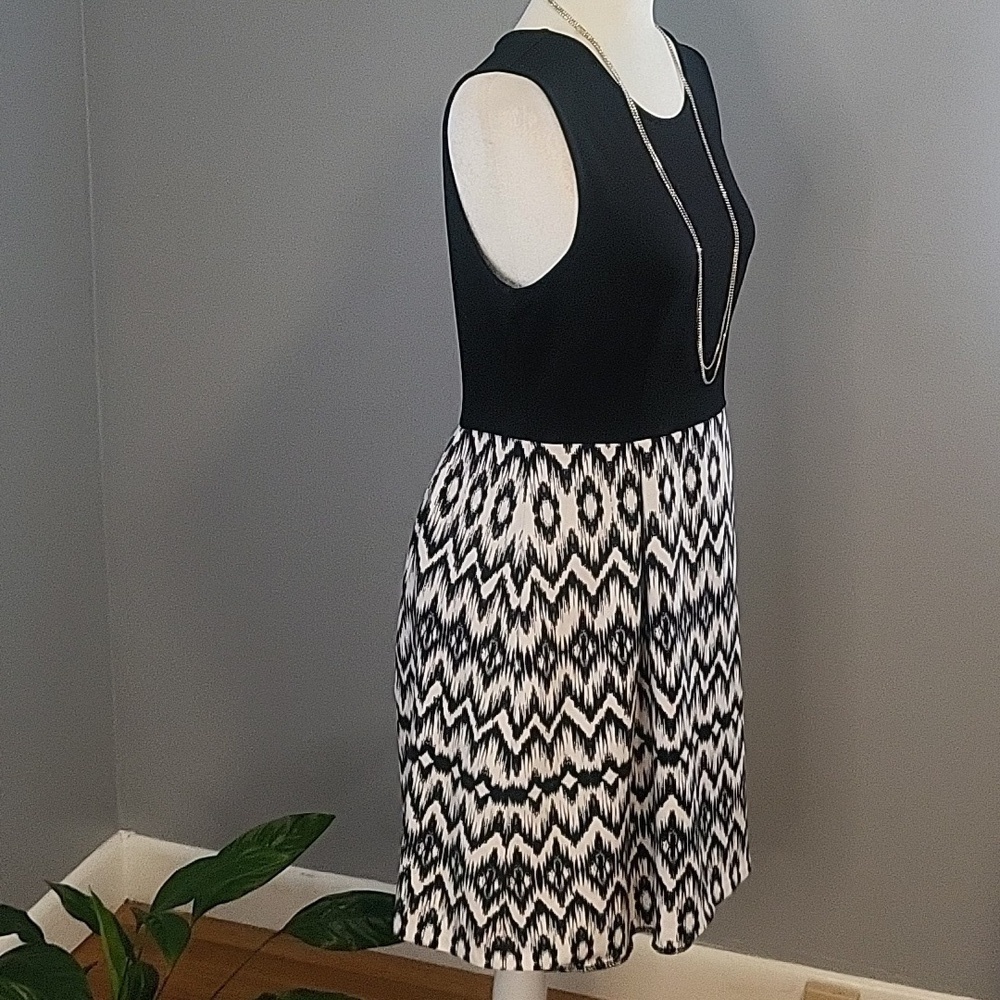 Cynthia Rowley Black and White Stretchy Full Back Zip Dress - Size M - Picture 2 of 11